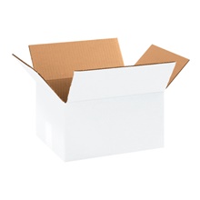 11 1/4 x 8 3/4 x 6" White Corrugated Boxes