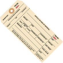 Inventory Tags 1 Part Stub Style # 8