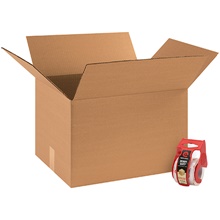 20 x 20 x 15" (12 Pack) Corrugated Boxes W/ Tape & Dispenser