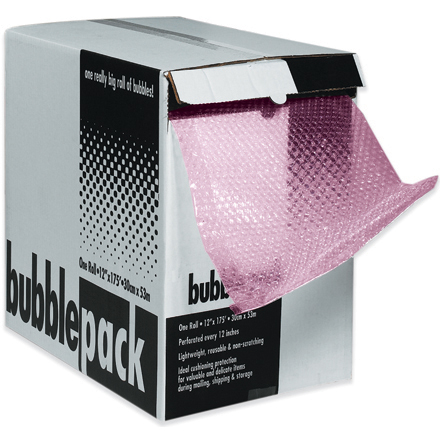 Bubble cushioning roll in a dispenser box for protecting fragile shipments
