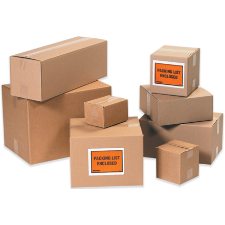 Assorted corrugated shipping boxes in a range of sizes from National Everything Wholesale