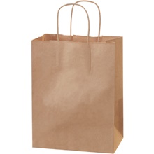 8 x 4 1/2 x 10 1/4" Kraft Paper Shopping Bags