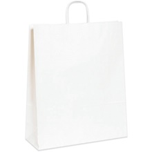 16 x 6 x 19 1/4" White Paper Shopping Bags