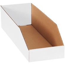 6 x 18 x 4 1/2" White Bin Boxes