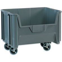 19 7/8 x 15 1/4 x 12 7/16" Gray Mobile Giant Stackable Bins