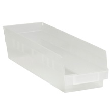 17 7/8 x 4 1/8 x 4" Clear Plastic Shelf Bin Boxes