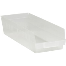 17 7/8 x 6 5/8 x 4" Clear Plastic Shelf Bin Boxes