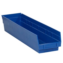 23 5/8 x 4 1/8 x 4" Blue Plastic Shelf Bin Boxes