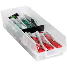 23 5/8 x 6 5/8 x 4" Clear Plastic Shelf Bin Boxes