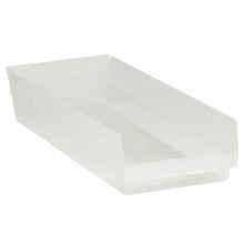 23 5/8 x 8 3/8 x 4" Clear Plastic Shelf Bin Boxes