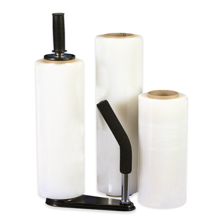 Stretch film rolls for wrapping pallet loads