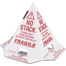 White with Red Print Pallet Cones - English, French & Spanish