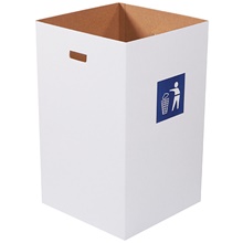 Corrugated Trash Can with Waste Logo - 40 Gallon