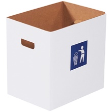 Corrugated Trash Can with Waste Logo - 7 Gallon