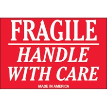 2 x 3" - "Fragile - Handle With Care" Labels