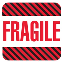 4 x 4" - "Fragile" Labels