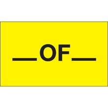 3 x 5" - "__ Of __" (Fluorescent Yellow) Labels