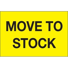 2 x 3" - "Move To Stock" (Fluorescent Yellow) Labels