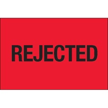 2 x 3" - "Rejected" (Fluorescent Red) Labels