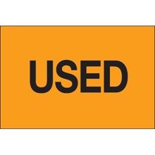 2 x 3" - "Used" (Fluorescent Orange) Labels