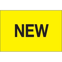 2 x 3" - "New" (Fluorescent Yellow) Labels