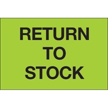 2 x 3" - "Return To Stock" (Fluorescent Green) Labels