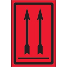 4 x 6" - Two Up Arrows Over Bar (Fluorescent Red) Labels