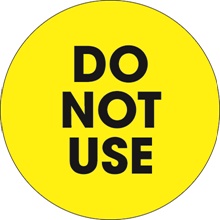 2" Circle - "Do Not Use" Fluorescent Yellow Labels