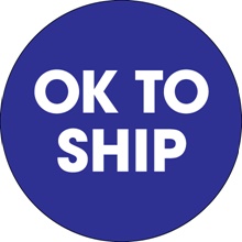 2" Circle - "OK To Ship" Blue Labels
