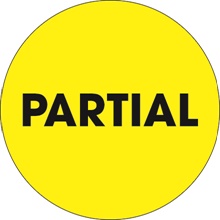 2" Circle - "Partial" Fluorescent Yellow Labels