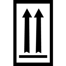 3 x 5" - (Two Black Arrows Over Black Bar) Arrow Labels