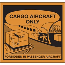 4 3/8 x 4 3/4" - "Cargo Aircraft Only" Labels