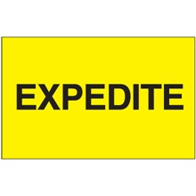 3 x 5" - "Expedite" (Fluorescent Yellow) Labels