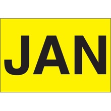 2 x 3" - "JAN" (Fluorescent Yellow) Months of the Year Labels