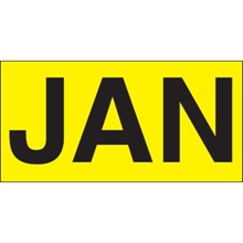 3 x 6" - "JAN" (Fluorescent Yellow) Months of the Year Labels