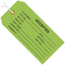 4 3/4 x 2 3/8" - "Accepted (Green)" Inspection Tags - Pre-Strung