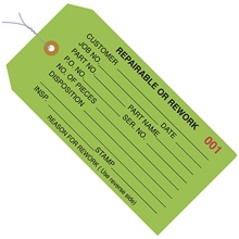 4 3/4 x 2 3/8" - "Repairable or Rework" Inspection Tags - Pre-Wired