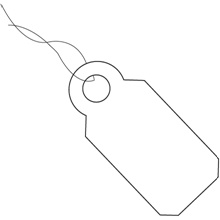 3/8 x 13/16"  White Merchandise Tags - Pre-Strung White String