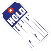 4 3/4 x 2 3/8"  "HOLD" Retail Tags