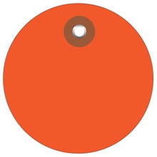 2" Orange Plastic Circle Tags