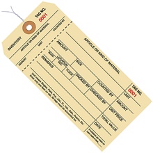 Inventory Tags 1 Part Stub Style # 8 - Pre-Wired