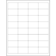 2 x 1 1/4" White Rectangle Laser Labels