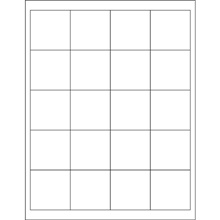 2 x 2" White Rectangle Laser Labels