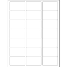 2 1/2 x 1 1/2" White Rectangle Laser Labels