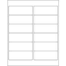 4 x 1 1/2" White Rectangle Laser Labels