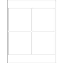 4 x 4" White Rectangle Laser Labels