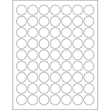 1" White Removable Circle Laser Labels