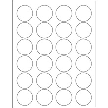 1.625" White Circle Laser Labels