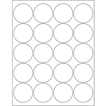 White Circle Laser Labels