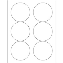 3.33" White Circle Laser Labels